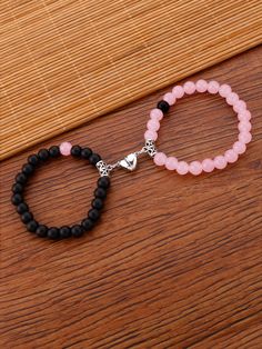 2pcs Magnetic Beaded Bracelet Multicolor Fashionable   Glass     Women Fashion Jewelry, size features are:Bust: ,Length: ,Sleeve Length: Aesthetic Art Instagram Feed, Art Instagram Feed, Dad Bracelet, Matching Couple Bracelets, Latest Bracelets, Bracelet Sets, Bracelet Couple, Bracelets Design, Mexican Jewelry