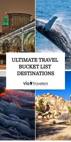 Ultimate travel bucket list destinations: city bridge, whale breaching, lava flow, rocky desert landscape. Usa Vacation Ideas, Bucket List Adventure, Summer Vacation Ideas, Best Summer Vacations, Ultimate Bucket List, Adventure Bucket List, Vacation Usa, Bucket List Destinations, Family Vacations