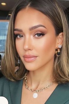 Jessica Alba Makeup, Bridal Makeup For Brunettes, Glam Bride Makeup, Balayage Hair Caramel, Fresh Makeup, Fancy Makeup