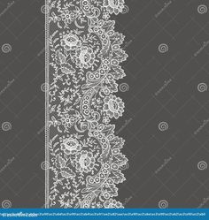 white lace with floral pattern on black background