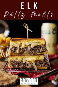 Elk Patty Melts Elk Burger Recipes, Recipes For Venison, Old Fashioned Skills, Patty Melt Recipe, Elk Recipes, Classic Grilled Cheese, Complicated Recipes, Melt Recipe, Hobby Farming