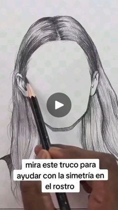 someone is drawing a woman's face with a pencil