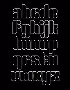 the alphabet is made up of lines and letters in white on a black background illustration