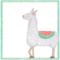 a drawing of a llama with a watermelon on it's back