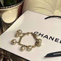 Chanel Cc Faux Pearl Charm Gold Tone Chain Link Bracelet I Am Original Owner Vintage 2002 This Has Expected Wear, Peeling And Scratches Even With The Wear. It’s The Quintessential Coco Chanel Piece!!! Stamped On Tag At Closure Chanel Jewelry, Pearl Charms, Coco Chanel, Chain Link Bracelet, Womens Jewelry Bracelets, Link Bracelets, Chain Link, Faux Pearl, Coco