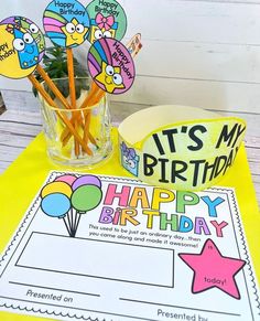 it's my birthday printable activity for kids to learn how to write and draw