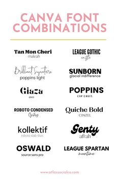 the font family for canva font combinations