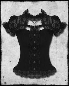 Gothic Tops, Black Lace Corset, Look Retro, Gothic Clothes, Gothic Corset, Gothic Outfits, Gothic Lolita