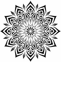 a black and white flower design on a white background