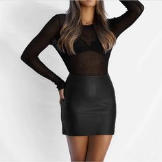 New The Go To Mini Leather Skirt From All Things Golden. Size Xs, Black In Color. A Good Leather Skirt Never Dies. A Classic Shape With A Perforated Edge, This Year Round Staple Can Be Taken From Day To Night With Ease. Perfect To Pair With Your A.T.G Basics And A.T.G Knits. Details: 100% Leather | Lining: 100% Polyester. High-Rise Fit Sits Just Over Belly Button. All Things Golden Custom Exposed Gold Zip At Back. Fitted Sheer Mini Skirt, Chic Sheer Mini Skirt, Elegant Mini Skirt For Club, Chic Mini Pencil Skirt For Night Out, Black Mini Pencil Skirt For Party, Chic Mini Length Pencil Skirt For Club, Sleek Mini Skirt For Evening, Sleek Evening Mini Skirt, Sheer Mini Skirt For Night Out