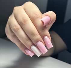 Milky Pink Nails, Milky Pink, Nagel Tips, Fake Nails With Glue, Nails Set, Her Nails, Pink Acrylic Nails, Square Acrylic Nails