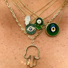 Antique Evil Eye Necklace in Green – RAGEN Necklace Combo, Evil Eyes, Evil Eye Earrings, Dope Jewelry, Jewelry Fashion Trends, Jewelry Lookbook, Eye Earrings, Evil Eye Pendant, Evil Eye Charm