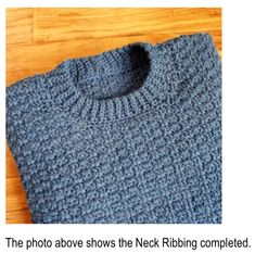 the photo above shows the neck ribbing completed, and it looks like an old sweater