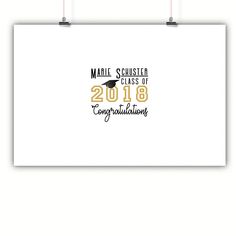 a white poster with the words marie schreer class of 2018 congratulations on it