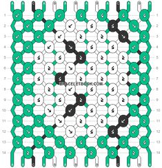 the pattern is shown in green and black, with numbers on each side that appear to be