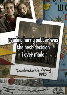 some people are reading harry potter was the best decision i ever made with pictures on them