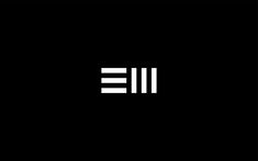 the letter e is made up of three vertical lines in black and white, as well as two horizontal stripes