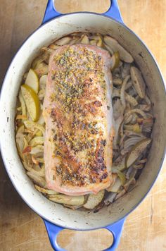 the fish is cooked and ready to be served in the pot on the stove top