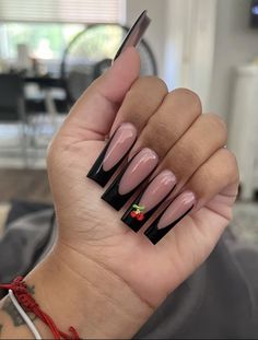 French Nail Set, Black French Nail, Kylie Nails, Acrylic Toe Nails, Hard Nails, Nail Tutorial, Drip Nails, Colored Acrylic Nails