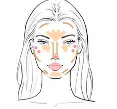 Make Up Tutorial Pictures, Makeup Diagram, Makeup Tutorial Face Template, How To Do This Makeup Look Drawing, Light Makeup Tutorial Step By Step, Makeup Outline, Eyeshadow Tutorials