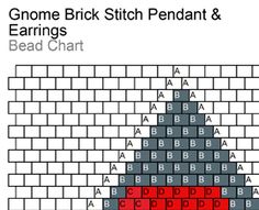 a cross stitch christmas tree pattern with the words gnome brick stitch pendant & bead chart