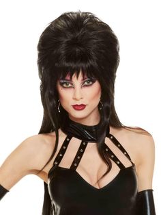 Elvira Costume, Elvira Mistress Of The Dark, High Hair, Wig Party, Celebrity Halloween Costumes, Disney Halloween Costumes, Wig Stand, Black Wig, Wigs Online