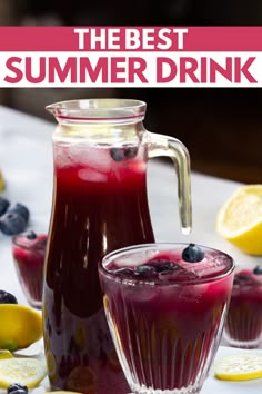 the best summer drink is made with blueberries, lemons and raspberry juice