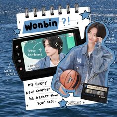 an image of a woman holding a basketball in front of a cell phone with the caption wonbin on it