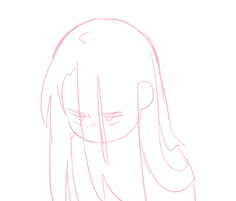 a drawing of a girl with long hair