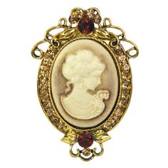 PRICES MAY VARY. Unique style.This pin brooch features vintage inspired maiden cameo design,it adorned with topaz colored rhinestones. Size & material.It measures about 1.83 inch width X 2.68 inch length,set in vintage old gold tone alloy metal base. Wear another way.With a back loop,this little accessory is easy to convert to a pendant necklace or hanging ornament(chain does not included). Versatile usage.A classic cameo brooch can be used with all kinds of womens outfits,it is a special decora Joy Vintage, Elegant Wedding Jewelry, Geometric Vintage, Cameo Jewelry, Topaz Color, Cameo Brooch, Jewelry Pins, Enamel Flower, Cute Charms