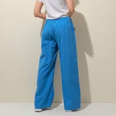 Pants New Women Loose Highwaist Cotton Linen Harempants Solid Women Summer Autumn Fashion Casual Pants Femalegympants Loosely Fitted Straight Leg Work Pants With Elastic Waistband, Solid Straight Leg Pants With Elastic Waistband, Solid Straight Leg Work Pants With Elastic Waistband, Loosely Fitted Pull-on Style Sweatpants, Casual Blue Wide Leg Harem Pants, Casual Full Length Pull-on Bottoms, Casual Full-length Pull-on Bottoms, Casual Non-stretch Trousers Work Pants, Casual Non-stretch Work Trousers