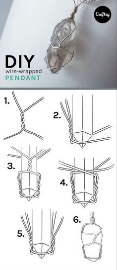 the instructions for how to make a wire wrapped pendant