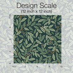 the design scale is shown with leaves and berries