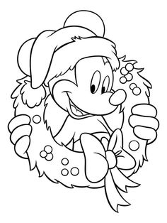 an image of a cartoon character with a wreath in his hand and wearing a santa hat