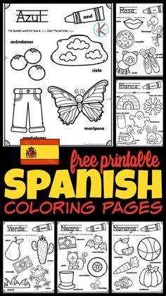 spanish coloring pages for kids with the title free printable spanish coloring pages on it