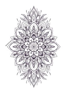 a black and white drawing of a flower