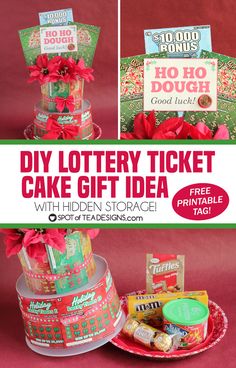 the diy pottery ticket cake gift idea with hidden storage and free printable tags