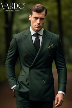 >>ORIGINAL ARTWORK AND CONTENT, PLEASE DO NOT COPY<< Men Suits, Suits For Man, Classic Forest Green Double Breasted Suit for Men - Elegant Formal Attire, Formal Wear for Men, Formal  piece Wedding Suit, Double Breasted, Formal Fashion Slim Fit Suit. Description: Elevate your style with our timeless Forest Green Double Breasted Suit for men. Crafted with the utmost precision and attention to detail, this suit exudes sophistication and elegance. It's the perfect choice for formal occasions, whether it's a wedding, gala, or a special evening event. 👔 Stand Out in Style: Make a lasting impression with this dapper double-breasted suit. 👔 Premium Quality: Tailored to perfection, this suit is designed for comfort and durability. 👔 Versatile Elegance: Pair it with a crisp white shirt and a silk Luxury Dapper Suits For Semi-formal Occasions, Luxury Green Double Breasted Suit For Groom, Luxury Green Suits With Pressed Crease, Luxury Men's Three-piece Suit For Evening, Winter Luxury Semi-formal Suits, Luxury Wedding Suits For Party Season, Luxury Three-piece Suit With Suit Collar For Spring, Luxury Wool Tuxedo For Black Tie Events, Luxury Green Three-piece Suit