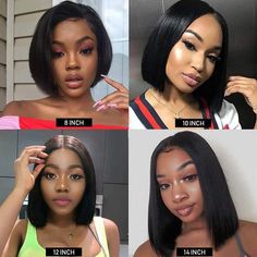 Straight Bob Wig, Remy Wigs, Haircut Inspo, Wig Ideas, Short Human Hair Wigs, Bob Lace Front Wigs, Pelo Afro, Poker Face, Straight Bob