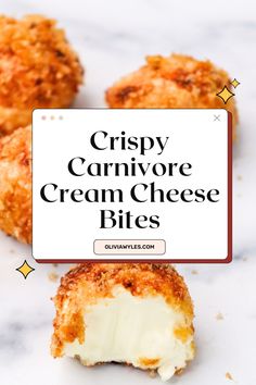 crispy carnivor cream cheese bites with text overlay