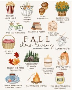 an autumn poster with the words fall living