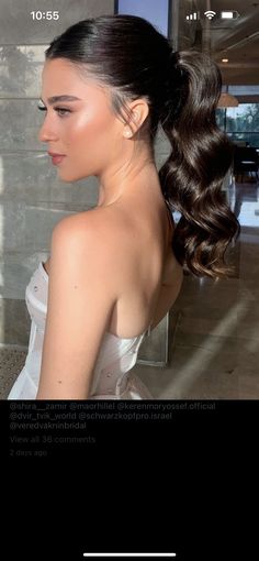 Bridesmaid Hairstyles Slick Back, Slick Back Ponytail Bridesmaid, Wedding Hairstyles High Ponytail, High Ponytail Bride, Formal Slick Back Ponytail, High Ponytail Hairstyles Prom, Slick Back Ponytail Wedding, Short Dress Hairstyles, Clean Ponytail Hairstyles