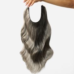 Halo® Extension, Light Gray | #G55 Hidden Crown Hair Extensions, Crown Hair Extensions, Halo Extensions, Crown Hair, Hair Pulling, Hair Problems, Crown Hairstyles, The Invisible, Over The Top