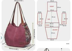 an image of a purse with measurements