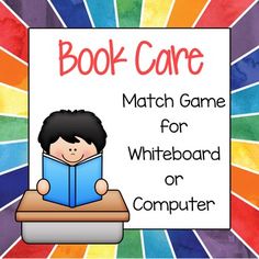 a book cover with the words, match game for whiteboard or computer