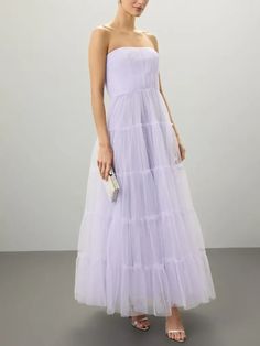 Zac Posen lavender tulle wedding guest dress Black Tie Dress Wedding, Zac Posen Gown, College Formal, Black Tie Wedding Guest Dress, Casual Wedding Guest Dresses, Black Ruched Dress, Garden Chic, Fashion Purple