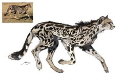 a drawing of a cheetah running in the grass