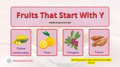 fruits that start with y in english