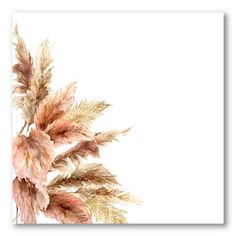 watercolor painting of pink and green leaves on white background