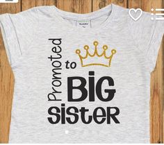 Big Sister Shirt Ideas, Sister Shirt Ideas, Big Sister Announcement Shirt, Sister Announcement, Big Sister Announcement, Promoted To Big Sister, Baby Announcement Shirts, Gender Reveal Shirts, Little Sister Gifts